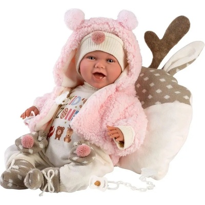 Llorens Mimi plačící v růžovém spacáku 40 cm 607874