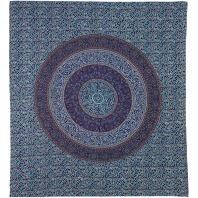 Sanu Babu přehoz na postel Mandala květiny barevný 220 x 230 cm