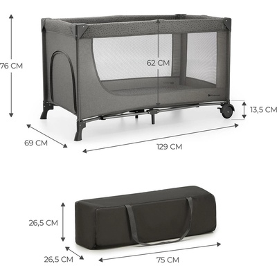 KinderKraft JOY SIMPLE 2 бебешка кошара DARK GREY (NEW024341)