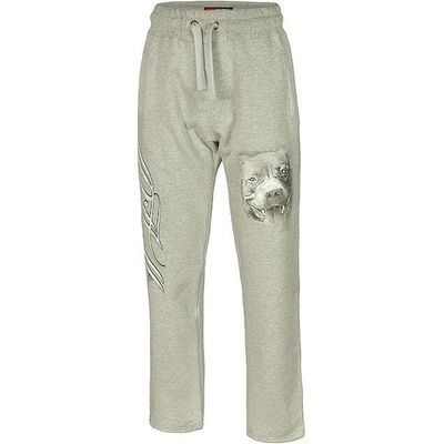 PitBull West Coast tepláky DOG HEAD open end šedé