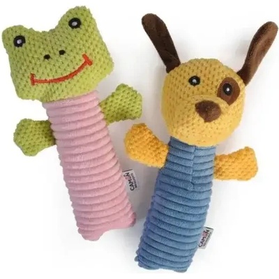 Camon Играчка за куче - жаба и плюшено куче с пищялка 19см (ah024)