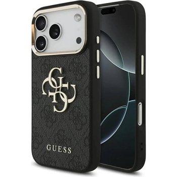 GUESS 4G Big 4G Classic Logo Case за iPhone 17 Pro - черен и златен (3666339521615)