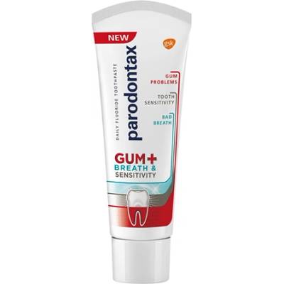 Gum+ Breath & Sensitivity Whitening Toothpaste избелваща паста за чувствителни зъби и защита за зъбите и венците унисекс 75 мл