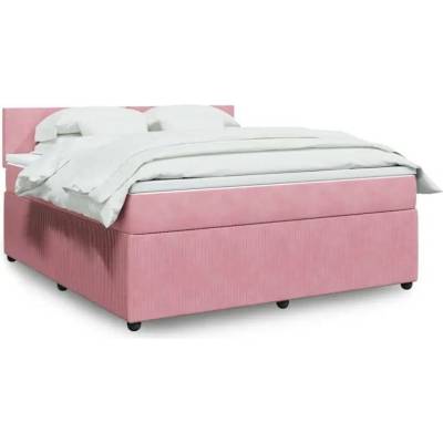 vidaXL 11461.3287805 Boxspring postel s matrací růžová samet