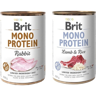 Brit Mono Protein Rabbit 12 x 400 g a Brit Mono Protein Lamb & Rice 12 x 400 g