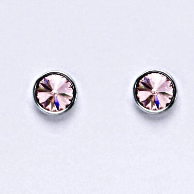 Čištín na šroubek se Swarovski light rose krystalem NŠ 1336 5797