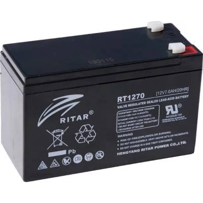 Оловна Батерия (RT1270) AGM 12V / 7Ah - 151 / 65 / 94 mm терминал2 RITAR (RITAR-RT1270)