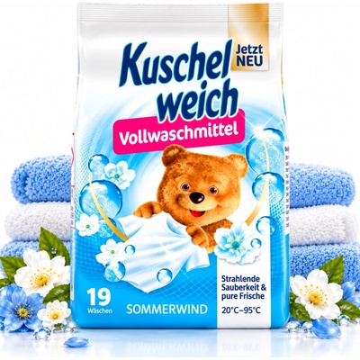 Kuschelweich Sommerwind prací prášek na bílé prádlo 1,216 kg