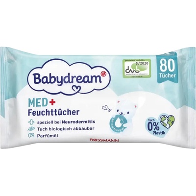 Babydream Vlhčené ubrousky Med+ 80 ks