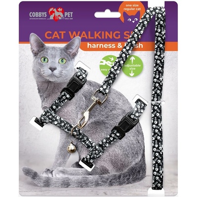 Cobbys Pet Postroj pre mačky s vodidlom hrudník 30-45 cm x 1 cm vodidlo 120 x 1 cm