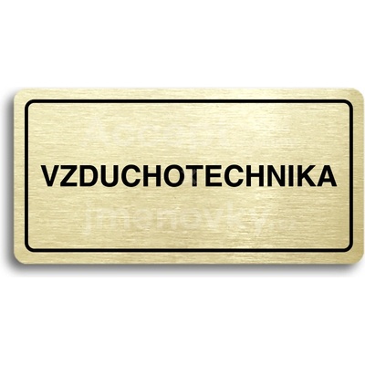 ACCEPT Piktogram VZDUCHOTECHNIKA - zlatá tabulka - černý tisk