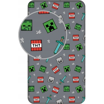 Jerry Fabrics Plachta s gumou 100 % bavlna Minecraft 90x200