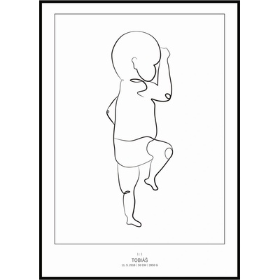 Jen tak z lásky Plakát Miminko v životní velikosti 50 x 70 cm Barva pozadí: Bílá, Varianta: Jedním tahem – modern – levá strana