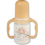 Baby-Nova Пластмасово шише с дръжки Baby Nova РР - 125 ml, оранжево (46003) - baby