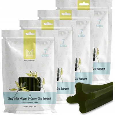 Mersjo Premium dentálna pochúťka pre psa hovädzia príchuť s riasami veľkosť M 10 25kg 28ks