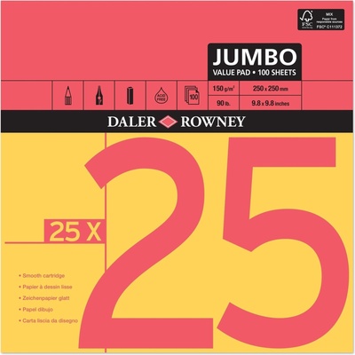 Daler-Rowney Red and Yellow Drawing Paper Скицник 100 25 x 25 cm 150 g (434332525)