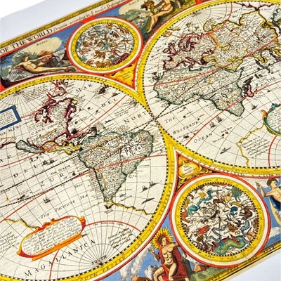 Mapa světa, John Speed, XVII. století, ruční papír P44289