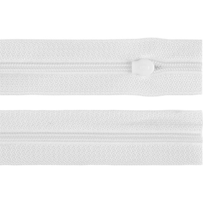 Prima-obchod Zip spirálový No 3 s jezdcem neukončený délka 100 cm, barva bílá