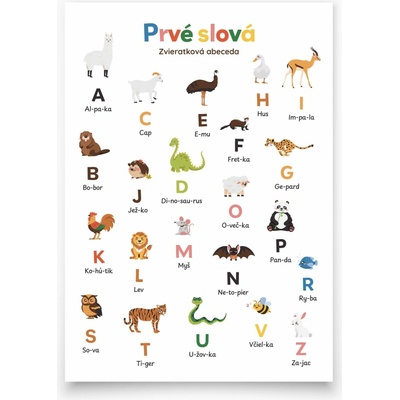 Plagát Prvé slová - Zvieratková abeceda