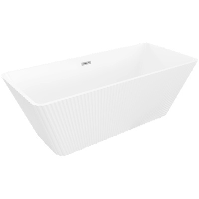 Mexen Tava свободностояща оребрена вана 170 x 75 cm, бяла, хромиран преливник - 52851707500-01 (52851707500-01)