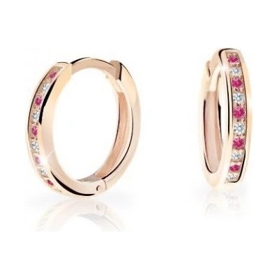 Cutie Jewellery nadčasové kruhové náušnice z růžového zlata C3343-80-X-4 fuchsiová