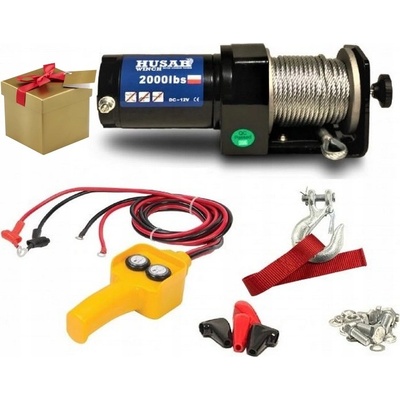 Naviják Husar Winch BST Y 2000 LBS s ocelovým lanem