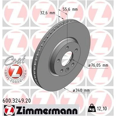 Brzdový kotúč ZIMMERMANN 600.3249.20 (600324920)