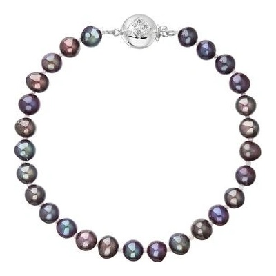 Pavona perlový náramek z říčních perel se zapínáním z bílého 14 karátového zlata 823001.3/9270B dk.peacock