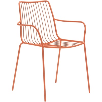 Pedrali Oranžová kovová zahradní židle Nolita 3656 s područkami