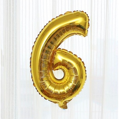 Fóliový balón čísla zlaté 82 cm Čísla: 6