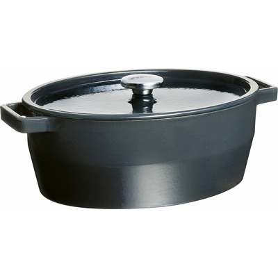Pyrex Liatinový kastról s pokrievkou 33 x 25 cm, sivá, 6 l