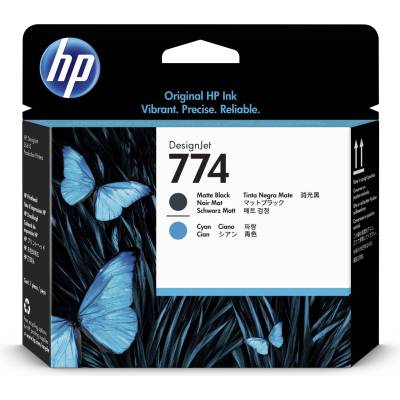 HP 774 Mat Black/Cyan печатаща глава (P2W01A)
