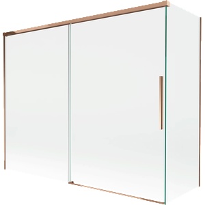 Mexen Rox 2-крилен плъзгащ се параван за вана 190 + 80 x 150 см, прозрачен, розово злато - 8C9-190-080-60-00 (8C9-190-080-60-00)