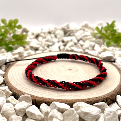 Certom Originální náramek přátelství černá a červená – ruční práce 0224