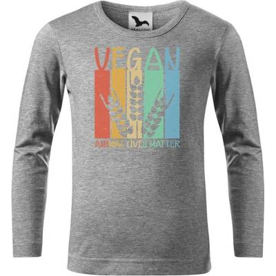 Dobrý triko Dětské bavlněné triko Vegan Tmavě šedý melír
