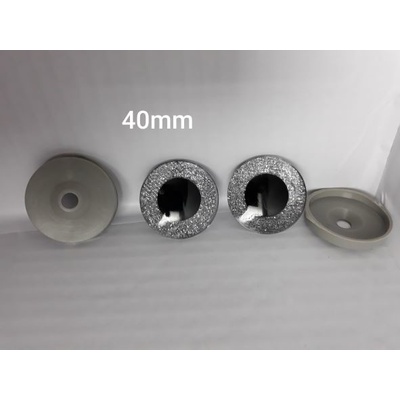 Oči s pojistkou glitrové 40mm streborná