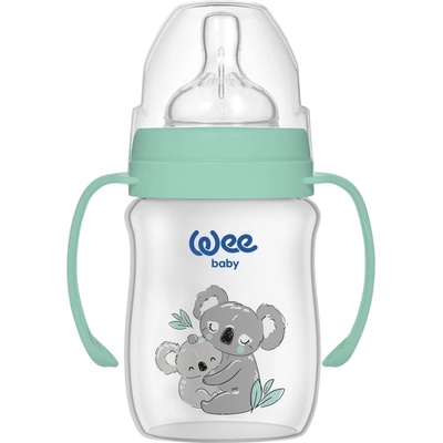 Wee Baby Шише за хранене с дръжки Wee Baby - Safari, PP, 150 ml, коала (483)