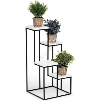 Image 1 of HowHomely Стойка за цветя KASKADA 70x34 черен/бял (DD0180)