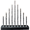 M.A.T. GROUP svícen vánoční 9 svíček LED,teplá BÍ,kov.,26x31x5,5cm,2xtuž.AA baterie