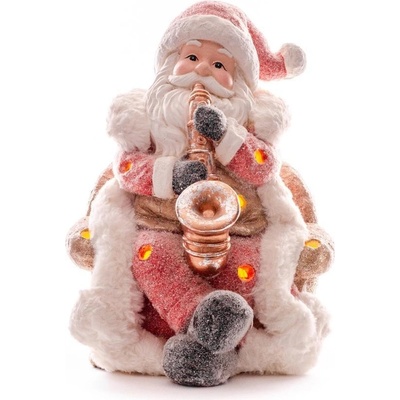 Dekoracia Xecco 19005 Santa so saxafónom LED 3xAAA