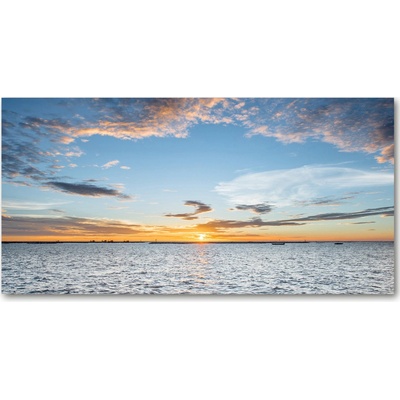 Foto obraz sklo tvrzené Súmrak nad morom 100x50 cm
