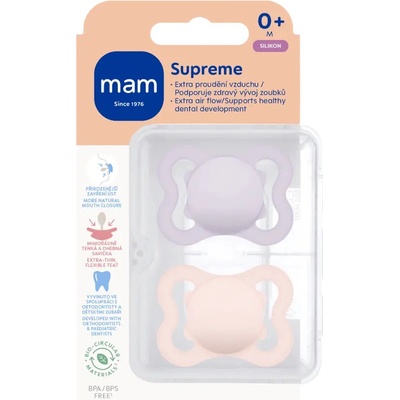 Mam Supreme dudlík Purple/ Pink 2 ks