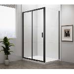 POLYSAN Easy Black - Душ кабина 110x70 см, ляв/десен вариант, прозрачно стъкло/матово черно EL1115B-01 (EL1115B-01)