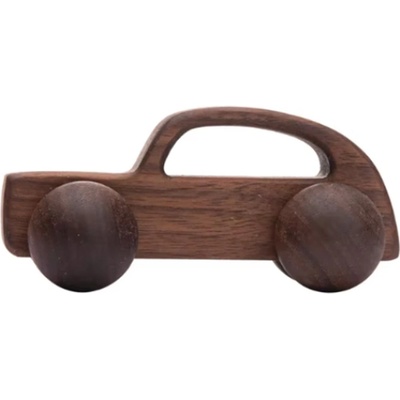 Дървена количка Smart Baby - Лимузина, тъмна с тъмни колелета (ACT302-02)