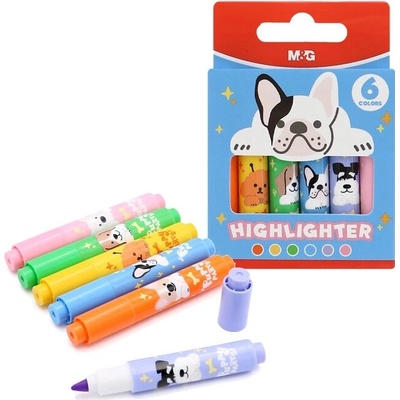 M&G Zvýrazňovač M&G Mini Puppy Party! - sada 6 ks 599265