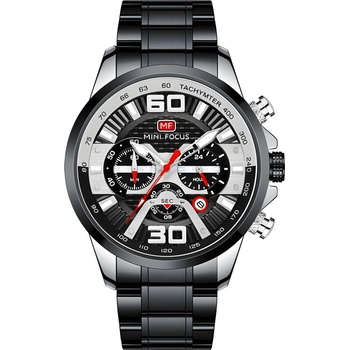 MINI FOCUS Часовник Mini Focus NO-23880 - Черен / Сребърен KP23880 (NO-23880)