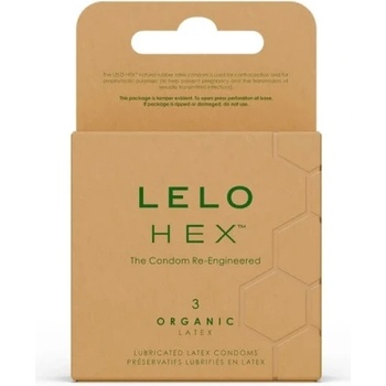 Lelo Hex 3 бр. Органик презервативи с L-arginine Lelo Hex Organic