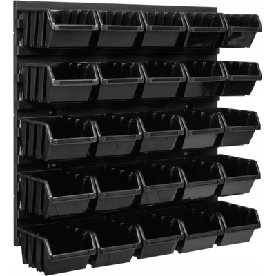ProfiGaráž Stena na náradie 39x39cm + 25 boxov BLACK