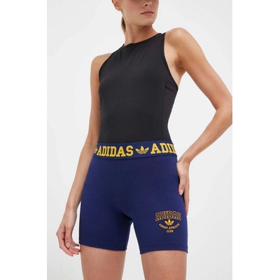 adidas kraťasy Originals dámské s potiskem high waist IL2421 tmavomodrá