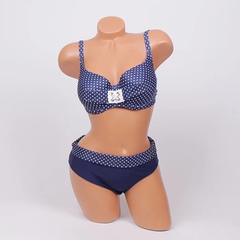 Image 1 of Бански в тъмносиньо на малки точки